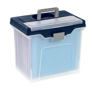 Mobile File Box Large Letter Size Clear/Blue Ea