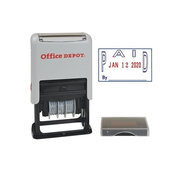 Self-Inking Dater With Extra Pad Paid Red/Blue Ink Ea