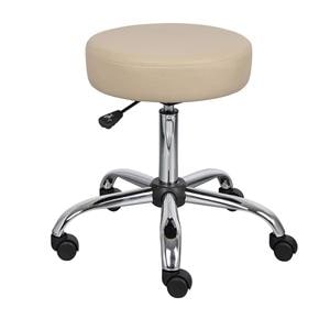 Boss Medical Stool 27 in x 25 in x 25 in Beige/Chrome Backless Ea