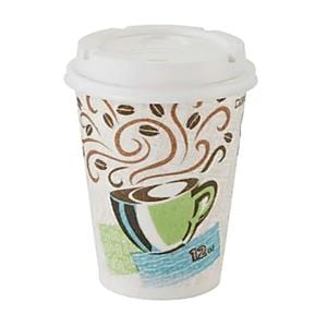 Dixie PerfecTouch Hot Cups And Lids 12 Oz White 100/Pk