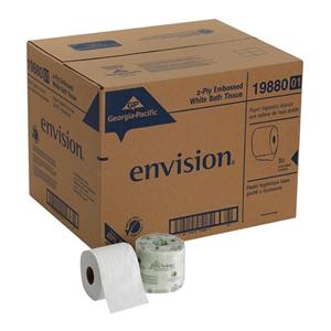 Embossed 2-Ply Bathroom Tissue White 550 Sheets/Roll 80/Case 80/Ca