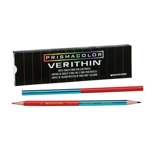 Prismacolor Verithin Color Pencil Red/Blue Lead Red/Blue Barrel Pk/12 12/Pk