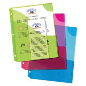 Avery® Crnr Lock™ 3-Pocket Binder Pockets 20 Sht Cpcty Asst Col 3/Pk