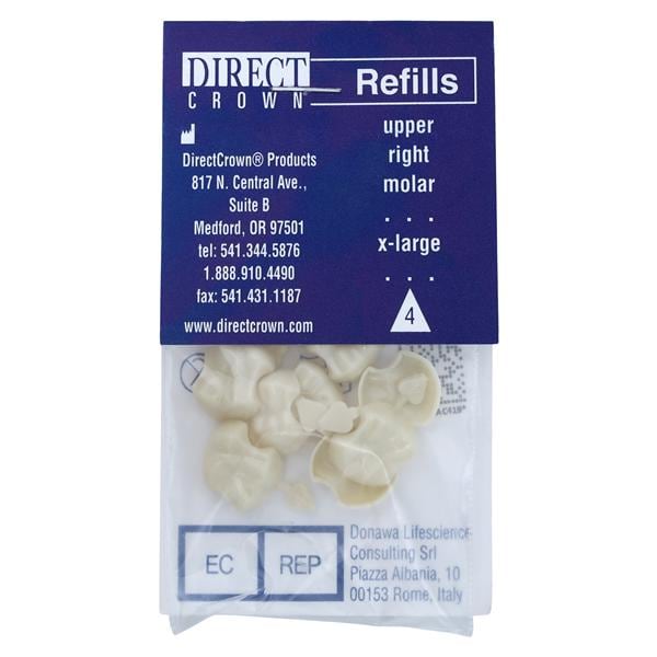 DirectCrown Crowns Size AC4 Upper Right Molar Replacement Crowns 8/Bx