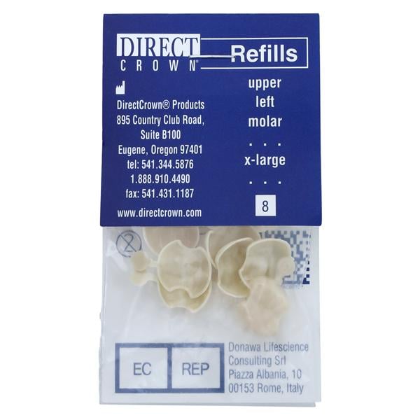 DirectCrown Crowns Size AC8 Upper Left Molar Replacement Crowns 8/Bx