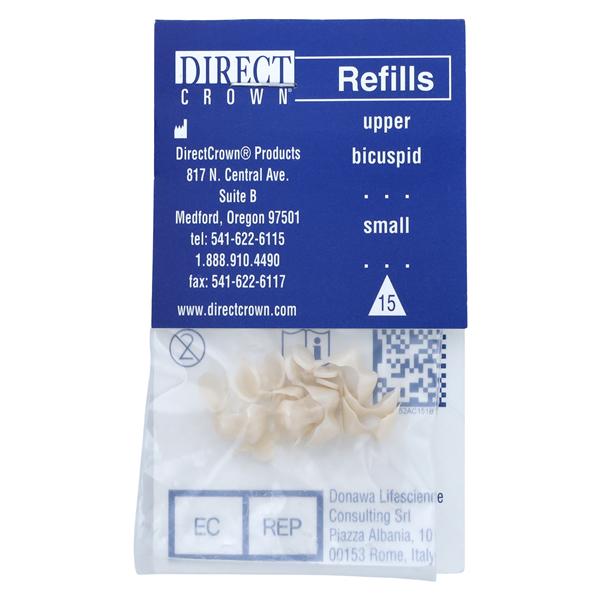 DirectCrown Crowns Size AC15 Upper Bicuspid Replacement Crowns 8/Bx