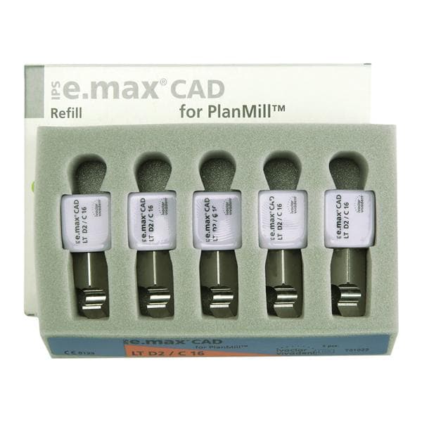 IPS e.max CAD LT Milling Blocks Low Translucency C16 D2 For PlanMill 5/Bx