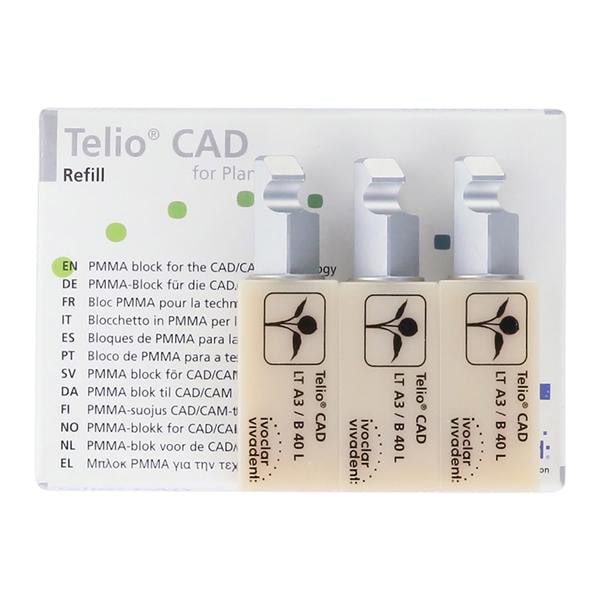 Telio CAD LT Milling Blocks Low Translucency B40L A3 For PlanMill 3/Bx