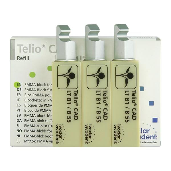 Telio CAD LT Milling Blocks Low Translucency B55 B1 For PlanMill 3/Bx