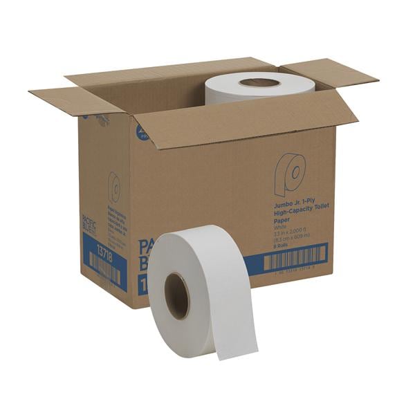 Pacific Blue Basic Jumbo Junior Toilet Tissue White 1 Ply 8Rl/Ca