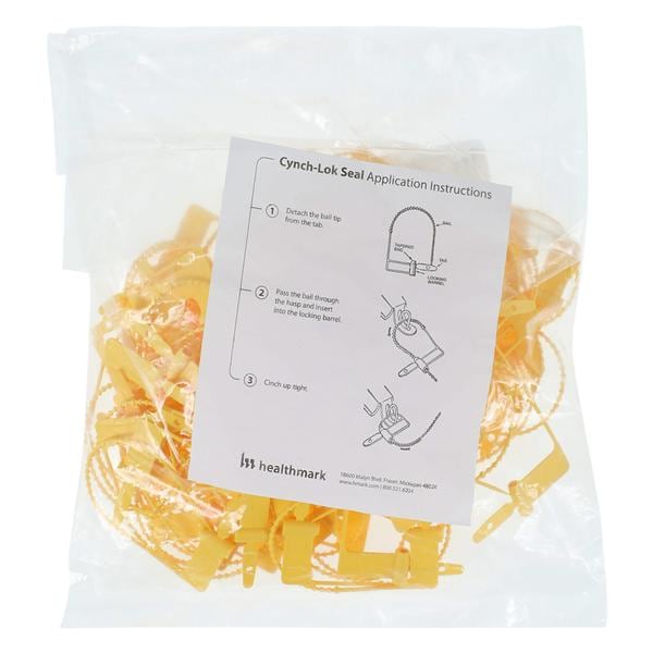 Cynch-Loks Unnumbered / Tamper Evident Seal Yellow 100/PK