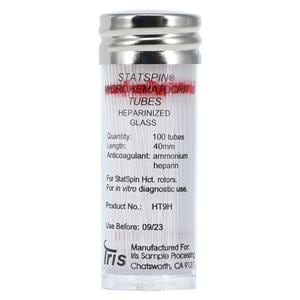 StatSpin Microhematocrit Ammonium Heparin Capillary Tube Glass 0.0003oz 100/Vl