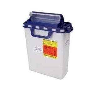 Sharps Container 3g Blu/Wht 6x10-7/10x16-6/10 Counterbalanced Sd Entry Plstc Ea