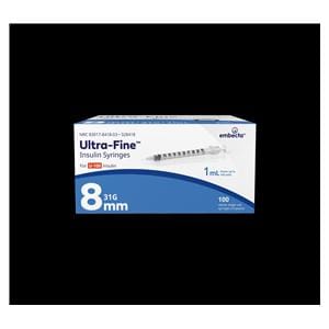 Insulin Syringe/Needle 31gx5/16" 1cc Prm Atch Ndl Cnvntnl LDS 100/Bx, 5 BX/CA