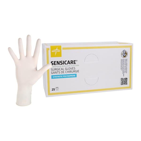 SensiCare Aloe Polyisoprene Surgical Gloves 7.5 White 25Pr/Bx