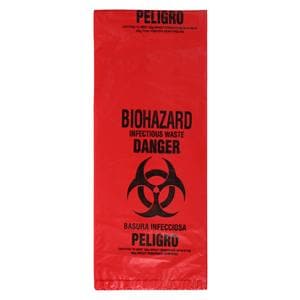 Pro Tector Infectious Waste Bag 24x30" Red Polyethylene 100/Bx
