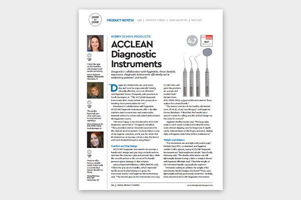 ACCLEAN&reg; Diagnostic Instruments Product Evaluation in Dental Product Shopper